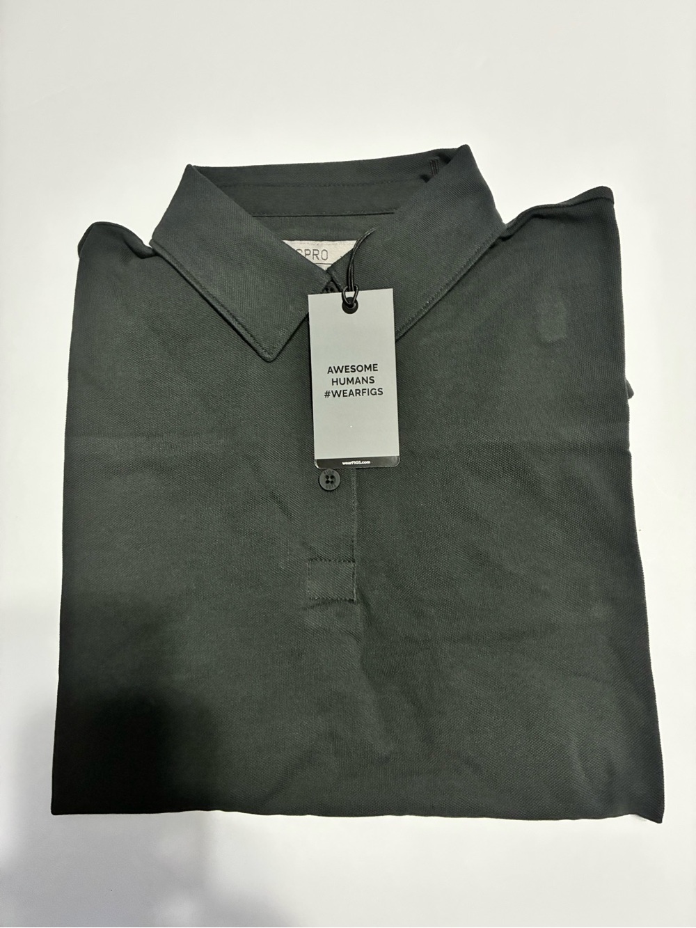 FIGS Ella Scrub Polo Black XS NWT Pima Cotton